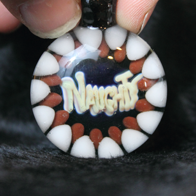 Naughty glass pendant
